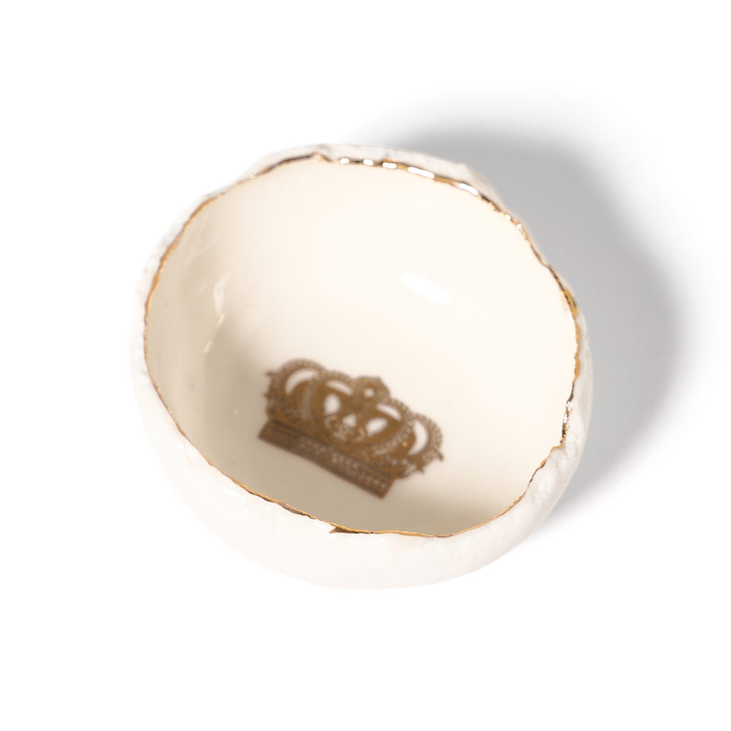 HB Pottery Jagged Crown Dishes with Gold Luster