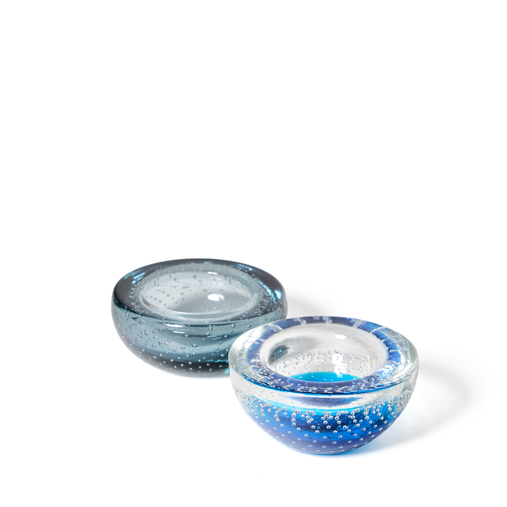 Blue Bubble Control Murano Bowl