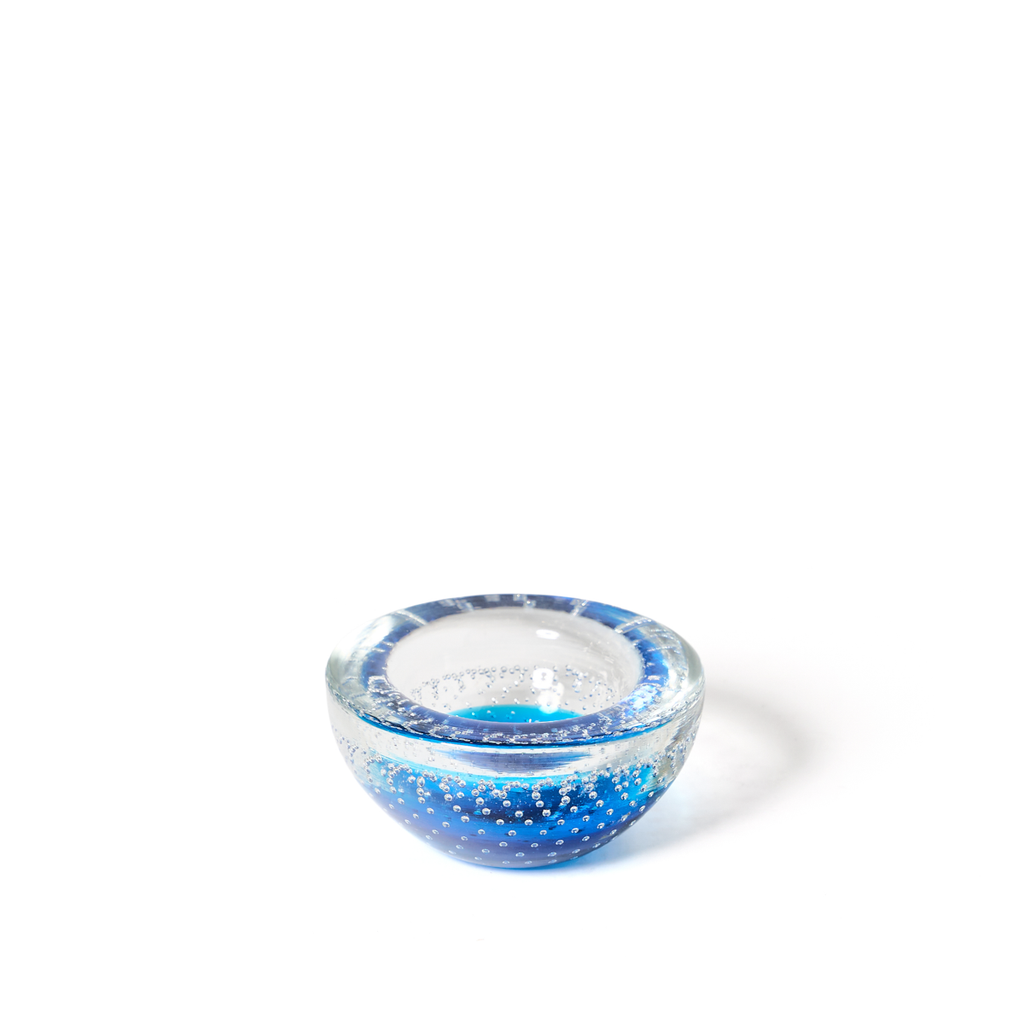 Blue Bubble Control Murano Bowl