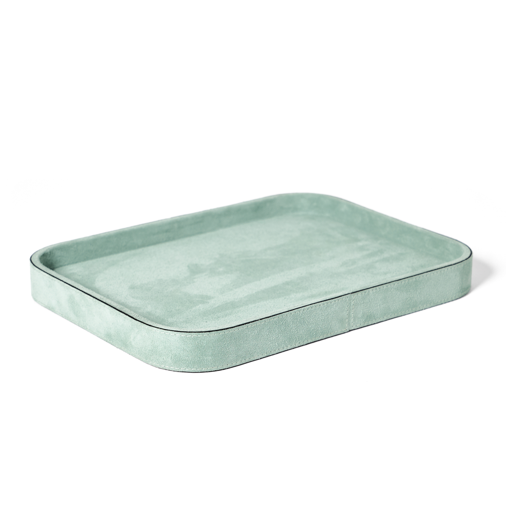 Italian Leather Polo Tray in Suede by Giobagnara