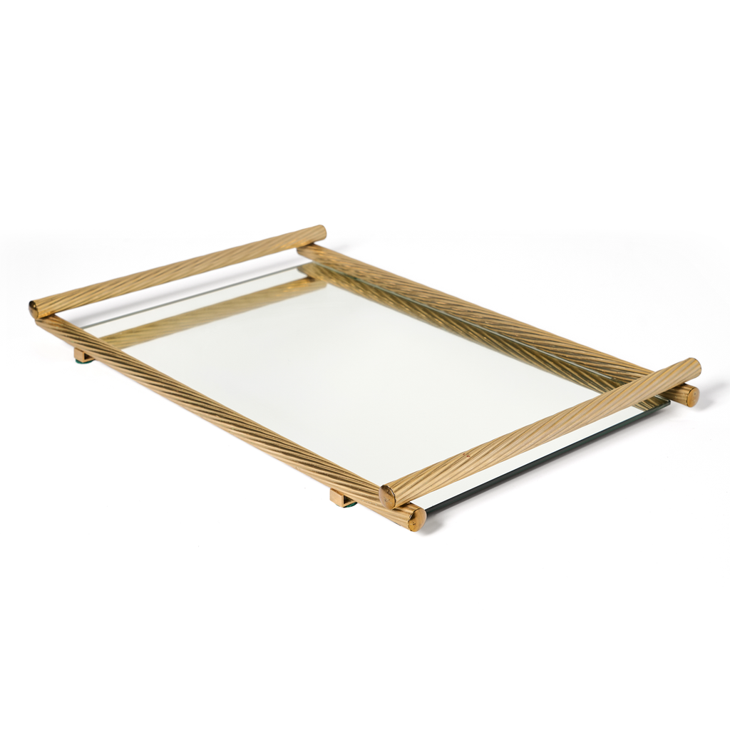 Murano Rope Mirrored Rectangle Tray