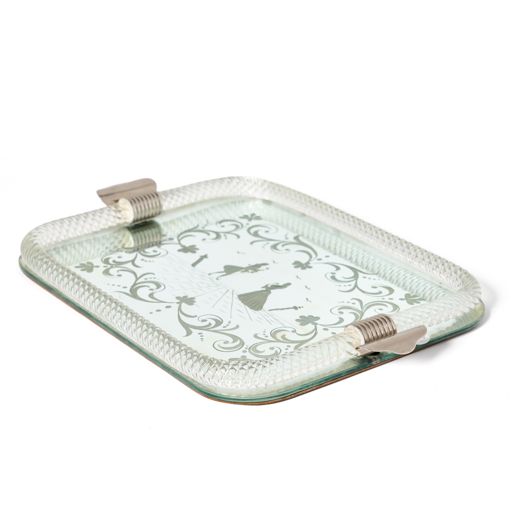 Murano Glass Mirrored Tray
