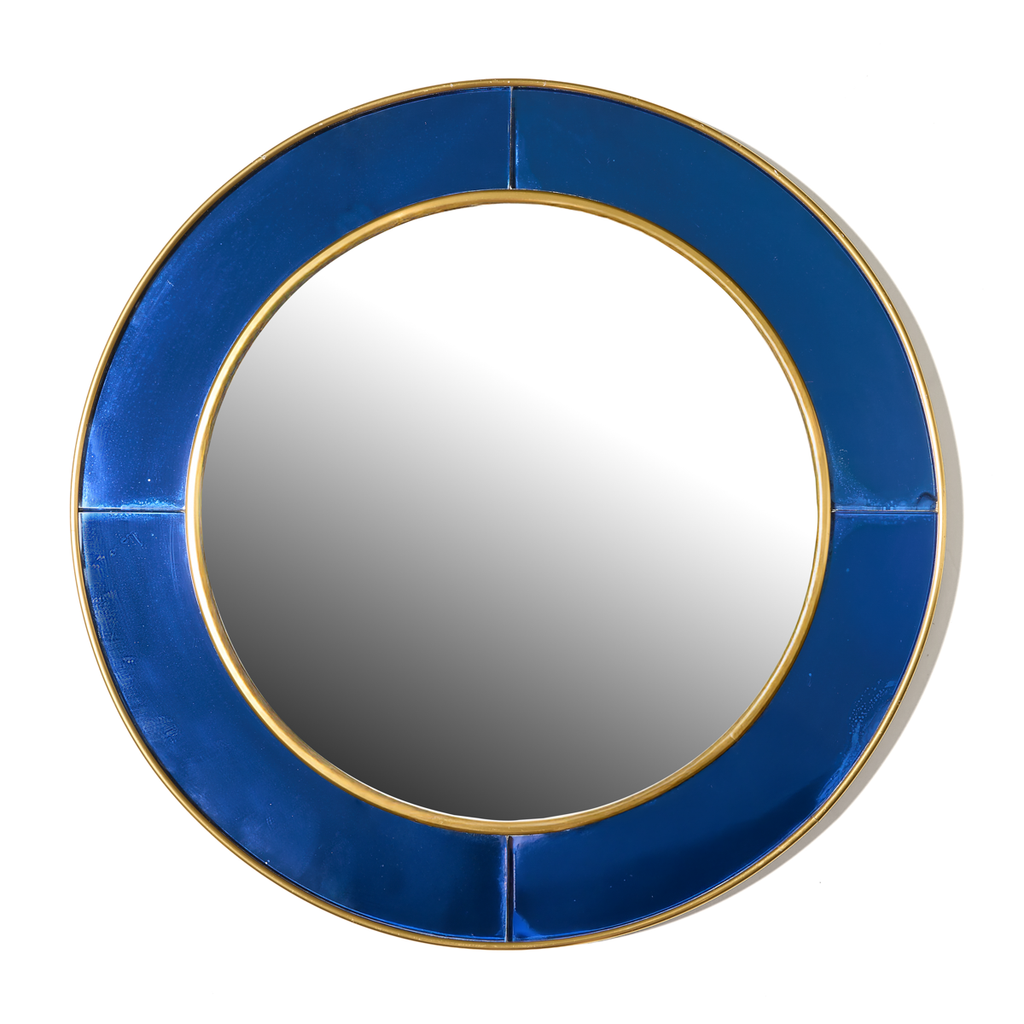 Cobalt Blue Wall Mirror, Crystal Arte