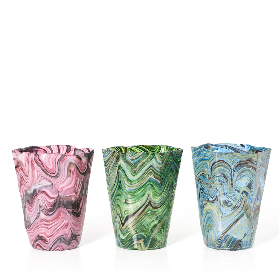 Murano Calcedonia Hexagonal Glasses by Davide Di Fuin – Found by Maja