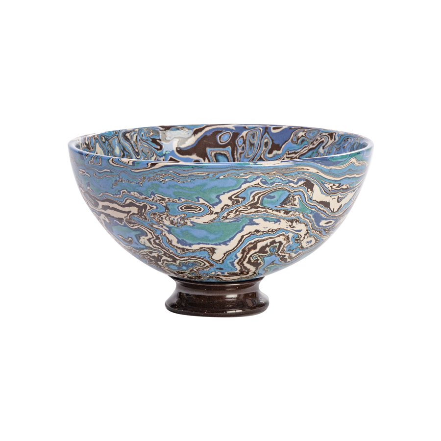 French Marbleized Pottery Bowls by La Tuile à Loup