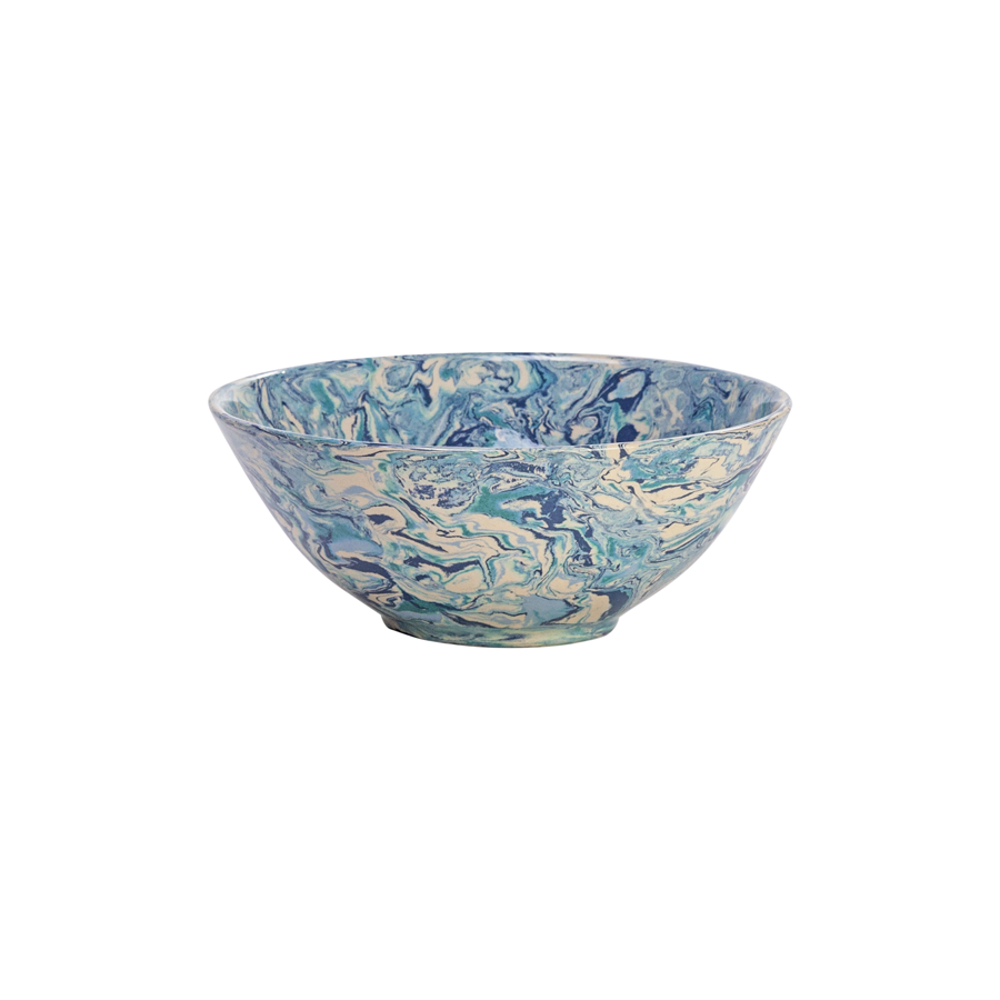 French Marbleized Pottery Bowls by La Tuile à Loup