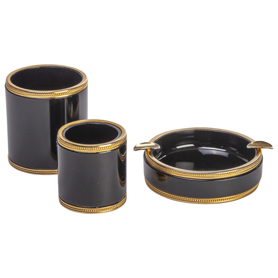 Black Italian Smoking Set - Set of 3