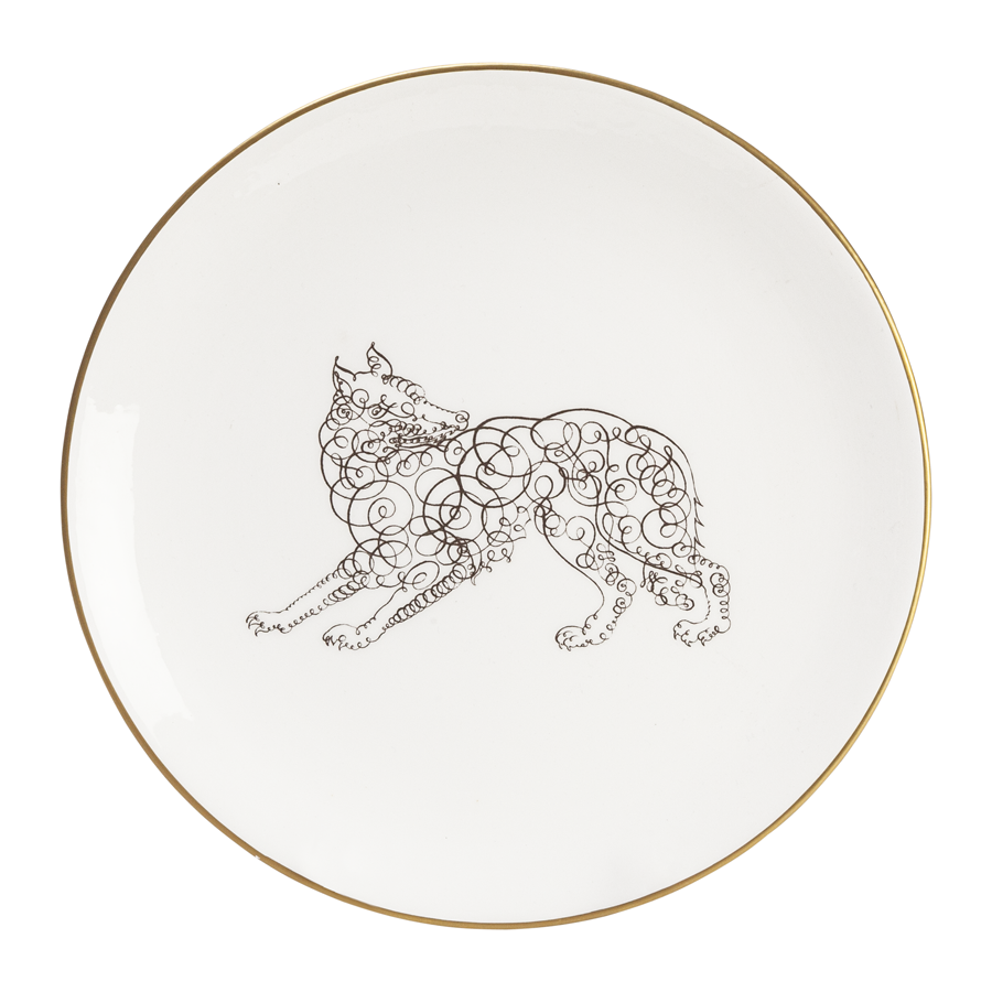 Calligraphy Animals Dinner Plates by Laboratorio Paravicini - Set of 6