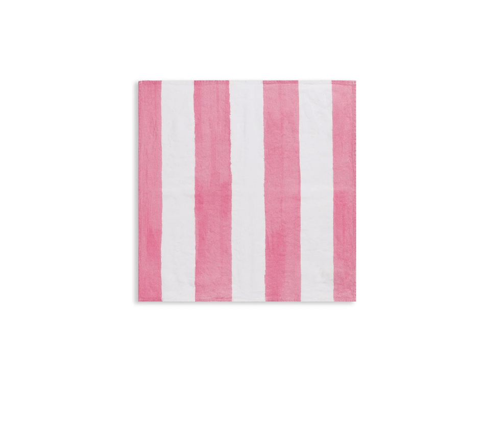 Stripe Linen in Rose Pink Napkin by Summerill & Bishop