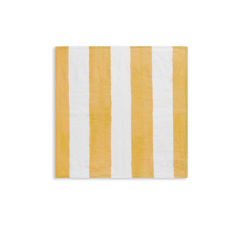 Stripe Linen in Yellow Napkin by Summerill & Bishop