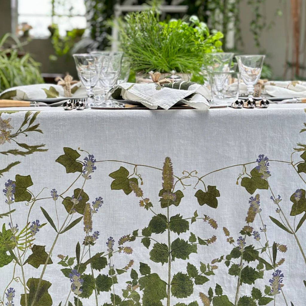 Herb Garden Linen Tablecloth Tablecloth by Summerill & Bishop