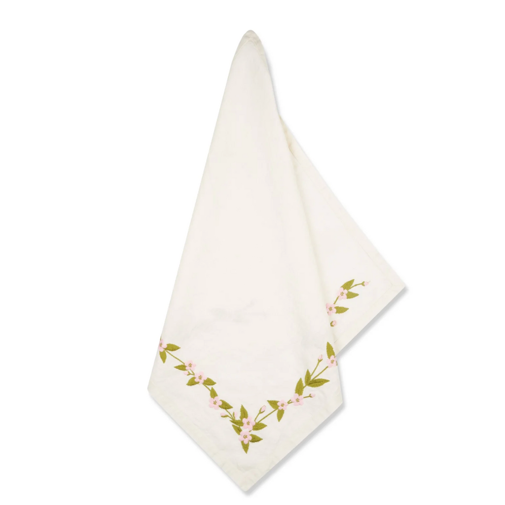 Embroidered Cherry Blossom Linen Napkin by Summerill & Bishop
