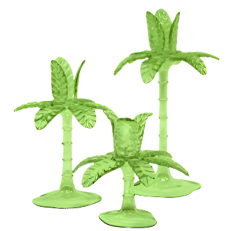 Set of Las Palmas Glass Palm Candlesticks - by Vito Nesta