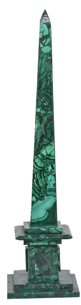 Malachite Obelisk with Stepped Base