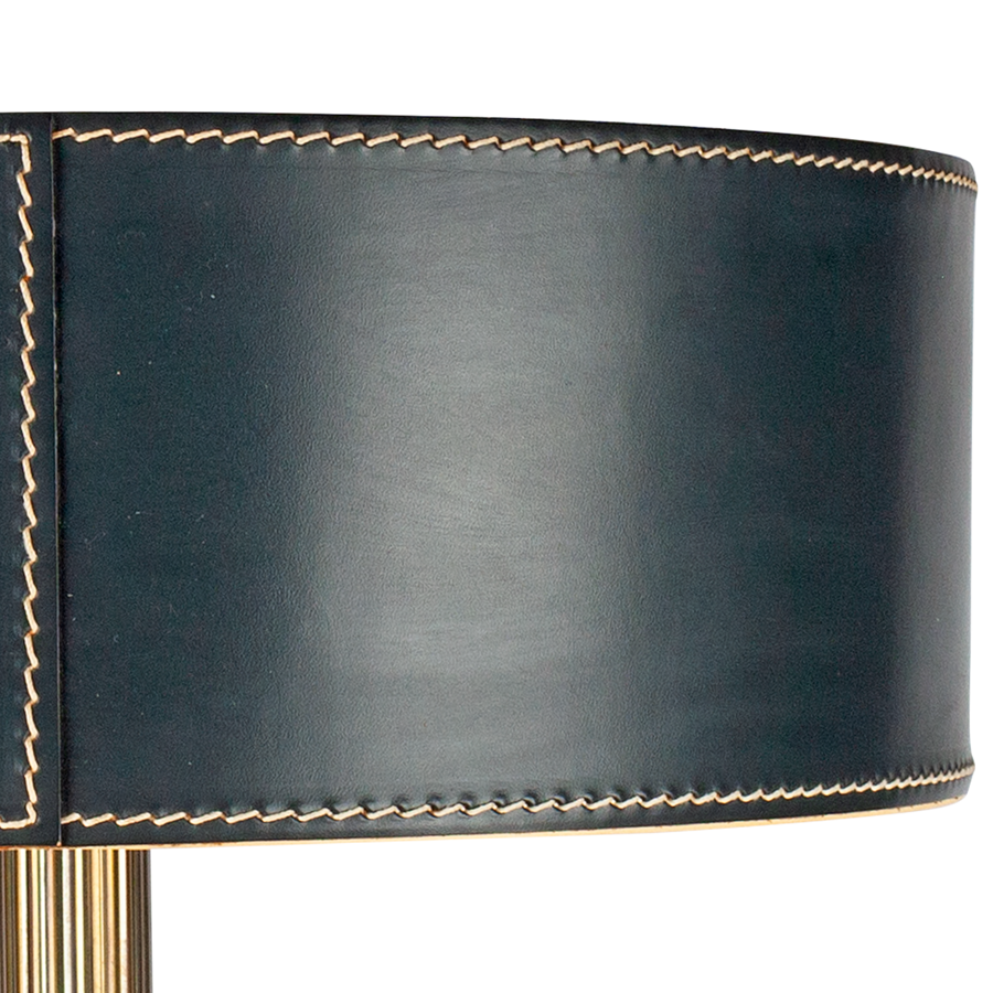 Jacqes Adnet Black Leather Desk Lamp