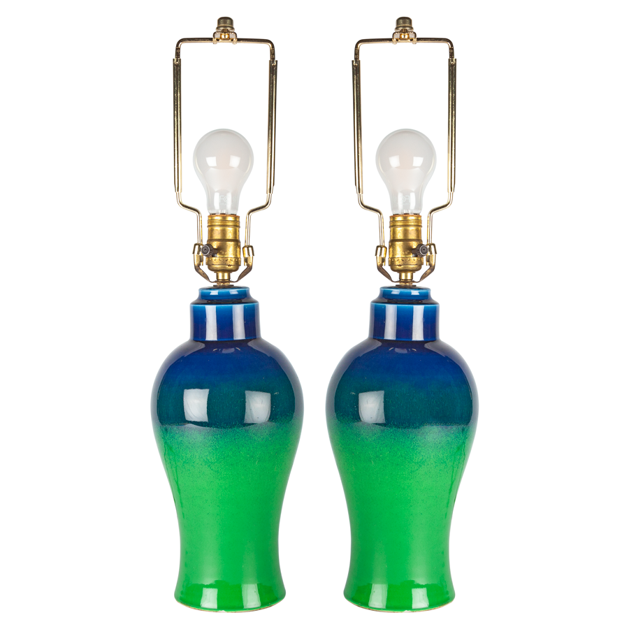 Bitossi Green and Blue Lamps