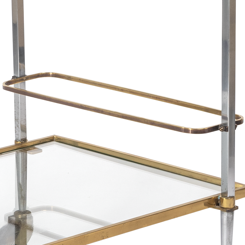 French Mixed Metal Bar Cart - 1960s - 1970s