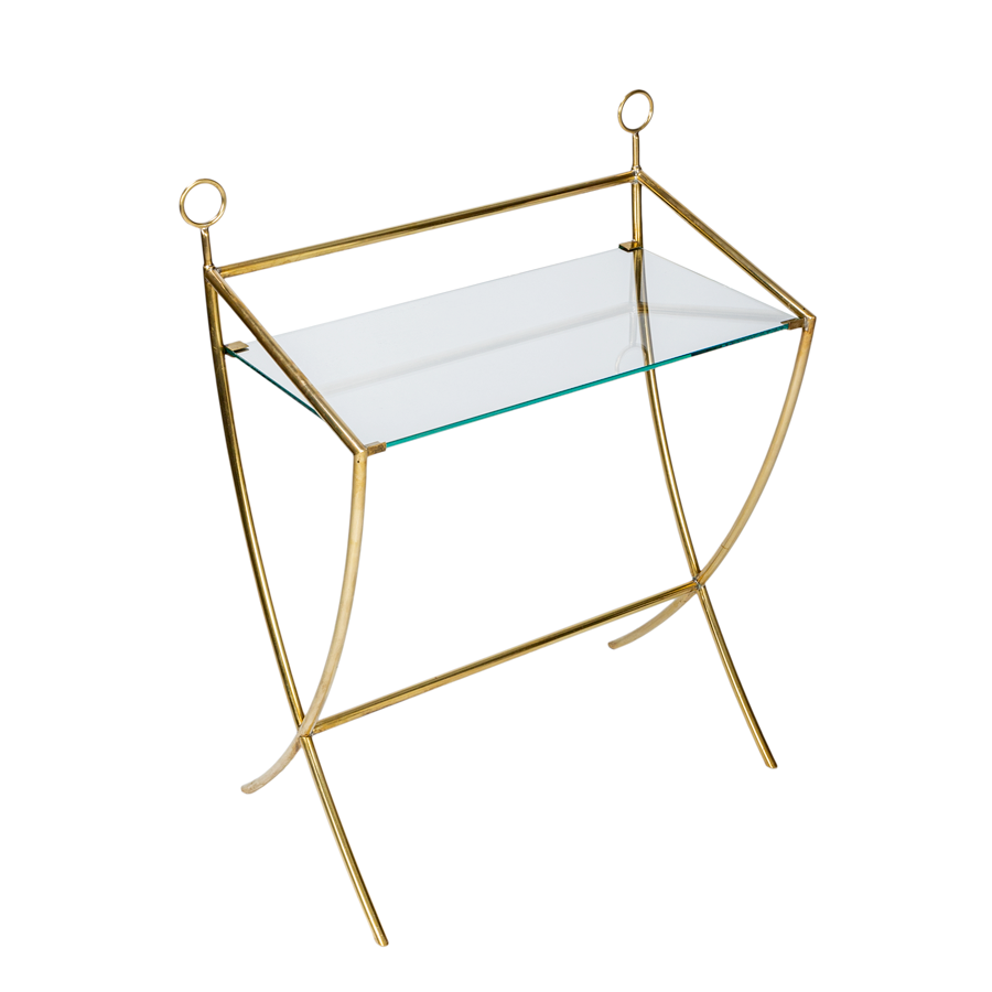 Pair of Brass and Glass Side Tables