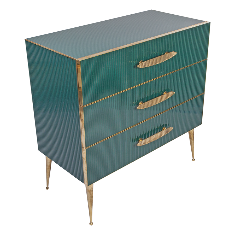 Italian Glass Drawer Console