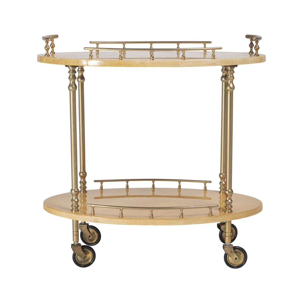 Aldo Tura Ivory Small Bar Cart