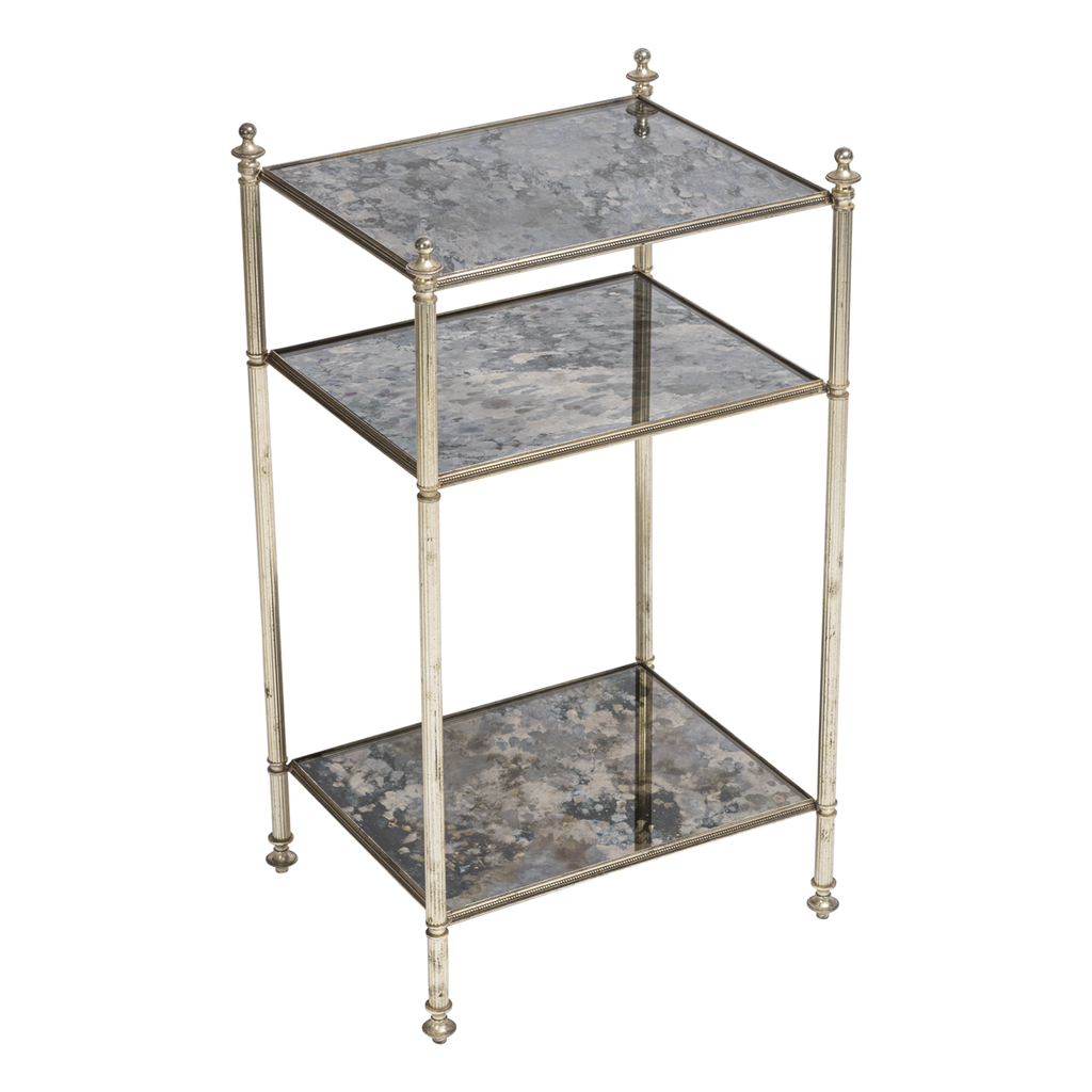 Silver 3-tiered side table