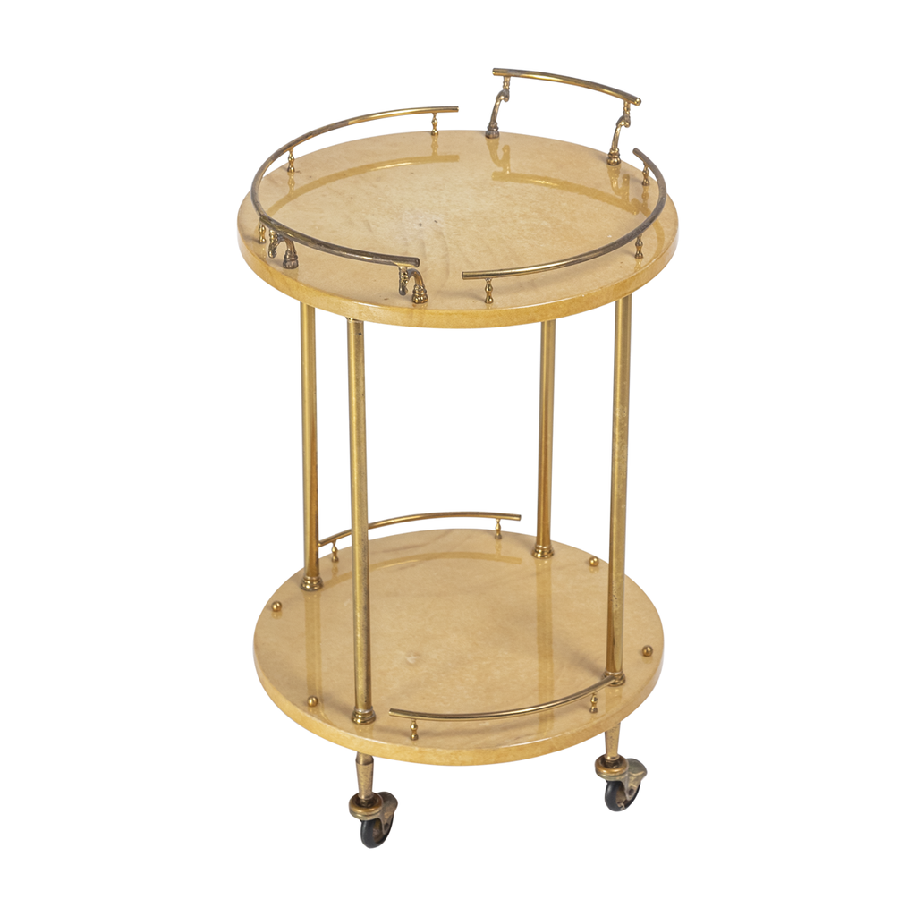 Aldo Tura Ivory Small Bar Cart