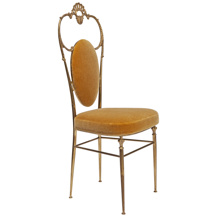 Chiavari Chair with Gold Mohair Upholstery