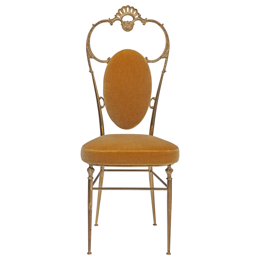 Chiavari Chair with Gold Mohair Upholstery