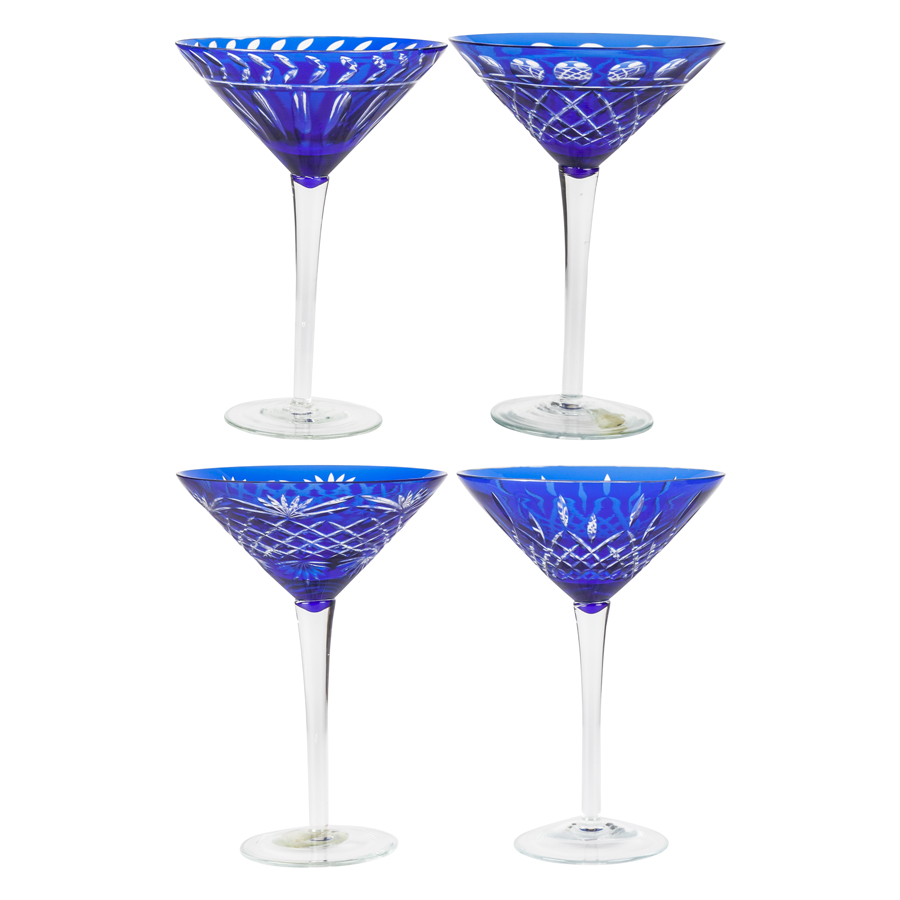 Ajka Cobalt Blue Martini Glasses - Set of 3