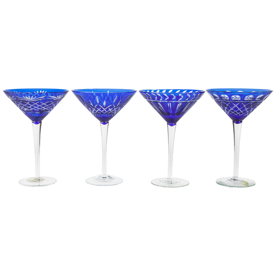 Ajka Cobalt Blue Martini Glasses - Set of 3