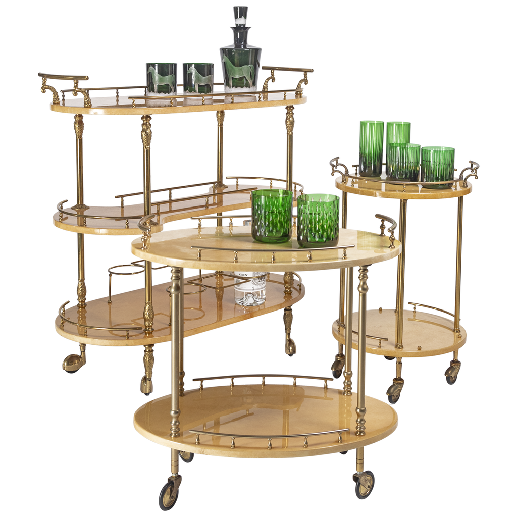 Aldo Tura Ivory Small Bar Cart