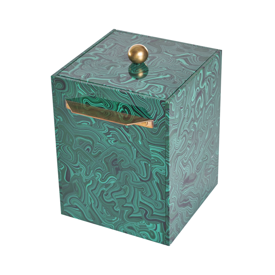 Faux Malachite Ice Bucket