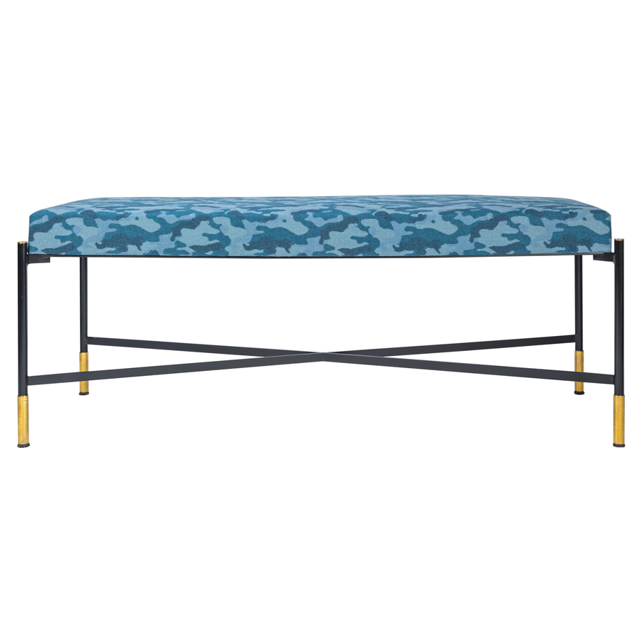 Mid Century Camouflage Print Bench