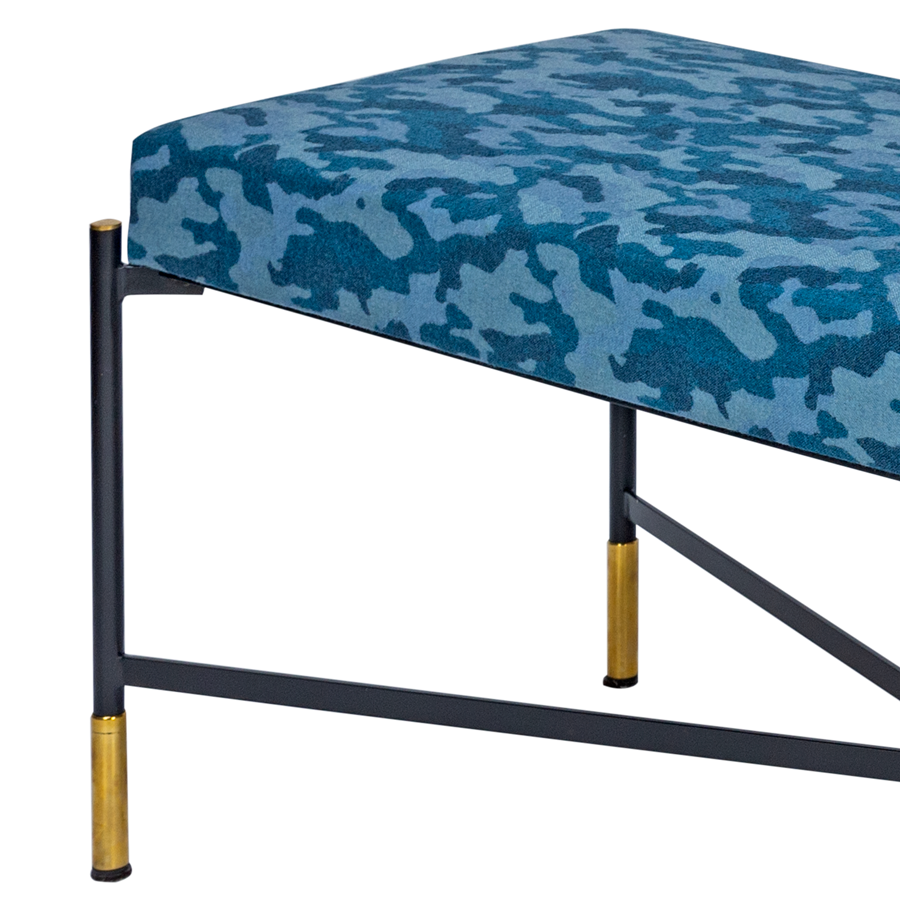 Mid Century Camouflage Print Bench