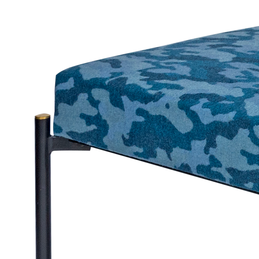 Mid Century Camouflage Print Bench