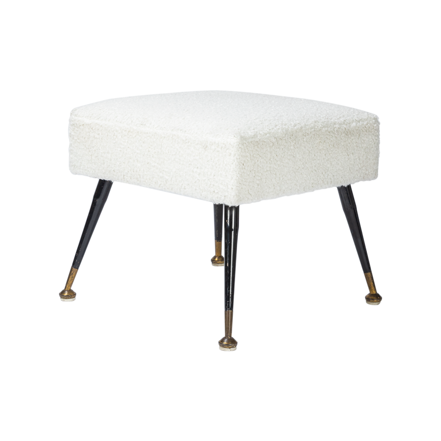 White Bouclé Stool