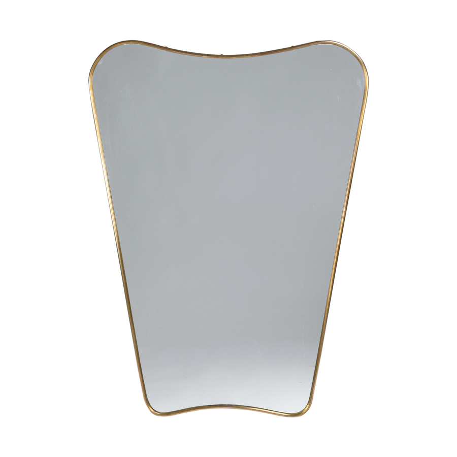 Gio Ponti Style Brass Mirror