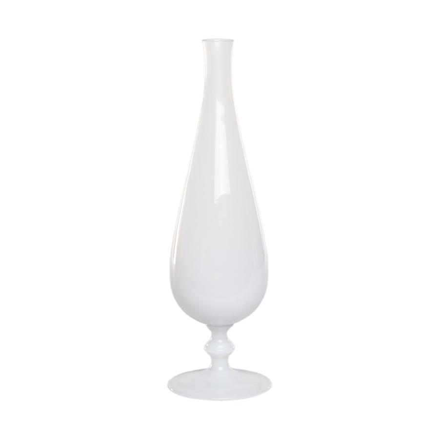 Italian Translucent White Opaline Bud Vase