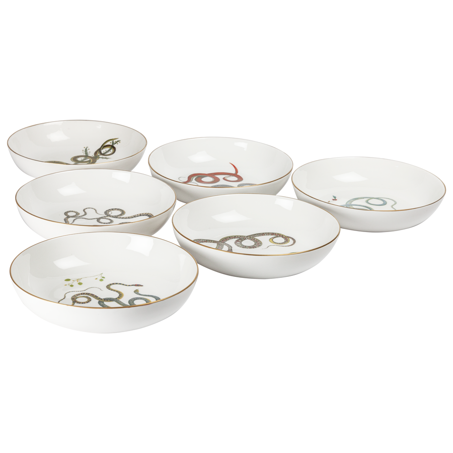 Soup Bowl - Intertwined Snakes - Set of 6