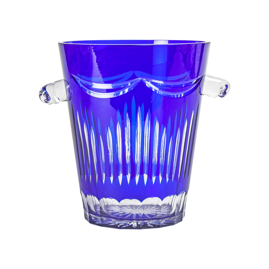 Blue Cut Crystal Champagne Bucket
