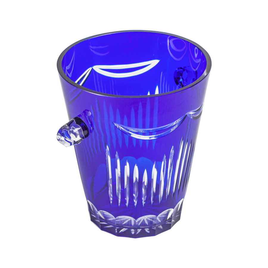 Blue Cut Crystal Champagne Bucket