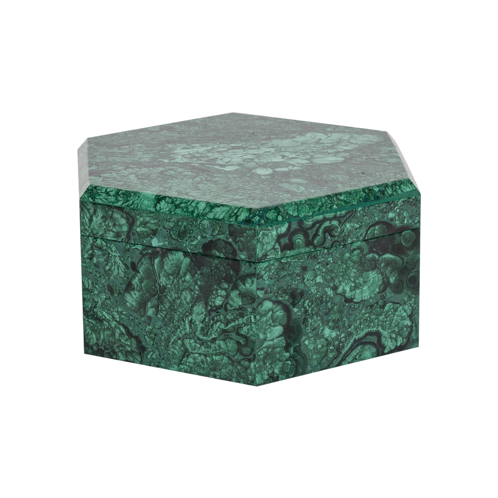 Hexagonal Malachite Box