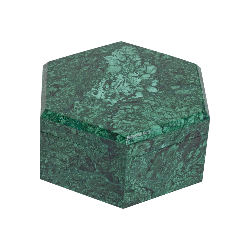 Hexagonal Malachite Box