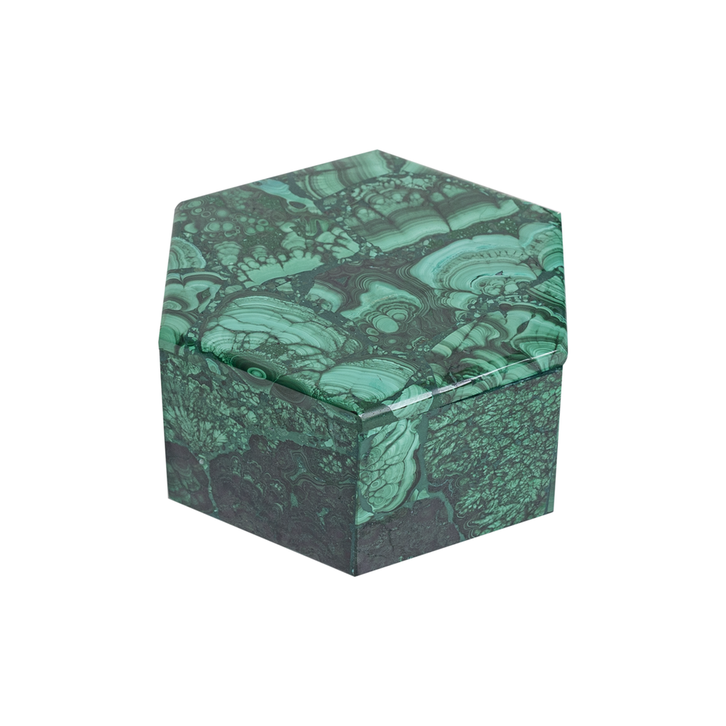 Hexagonal Malachite Box