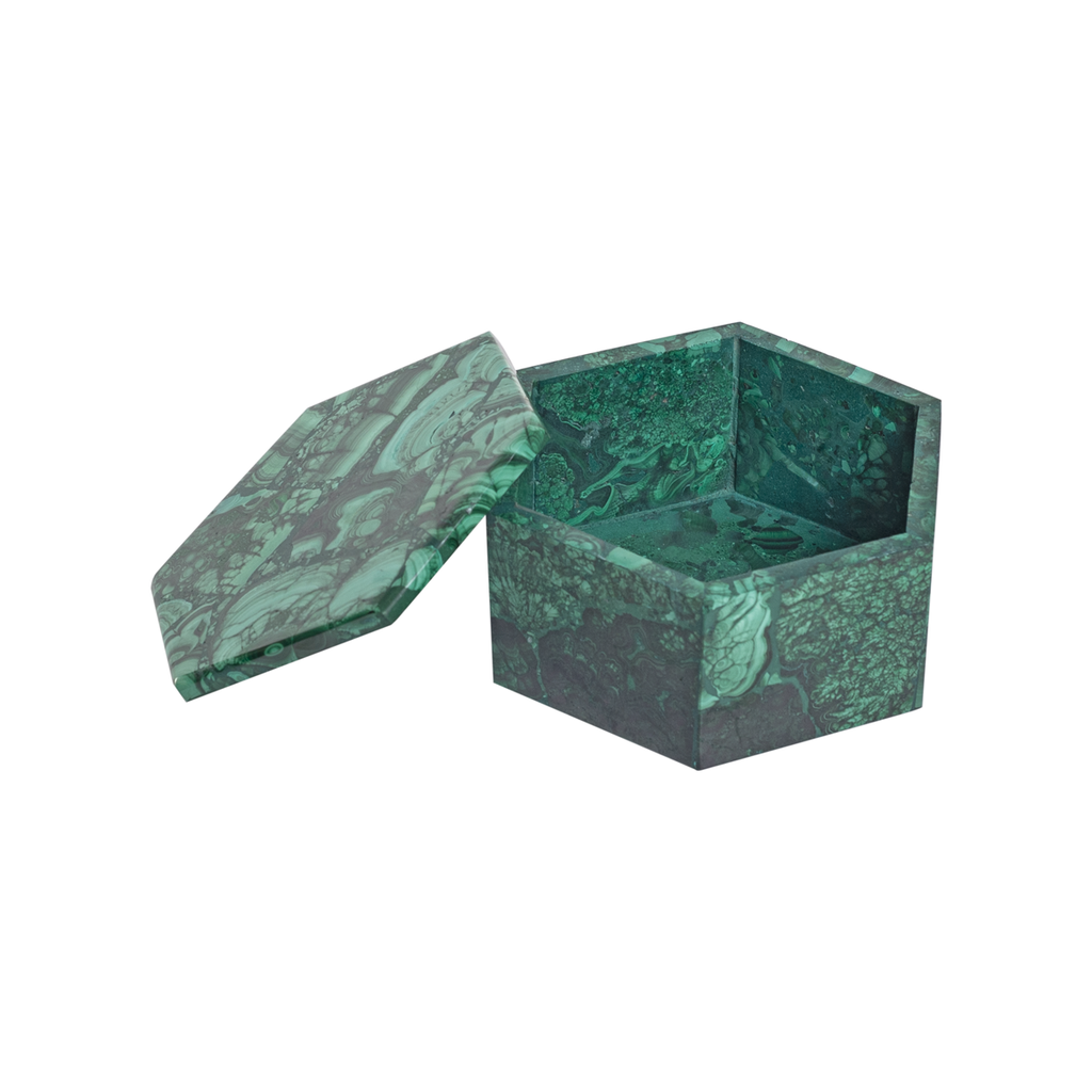 Hexagonal Malachite Box
