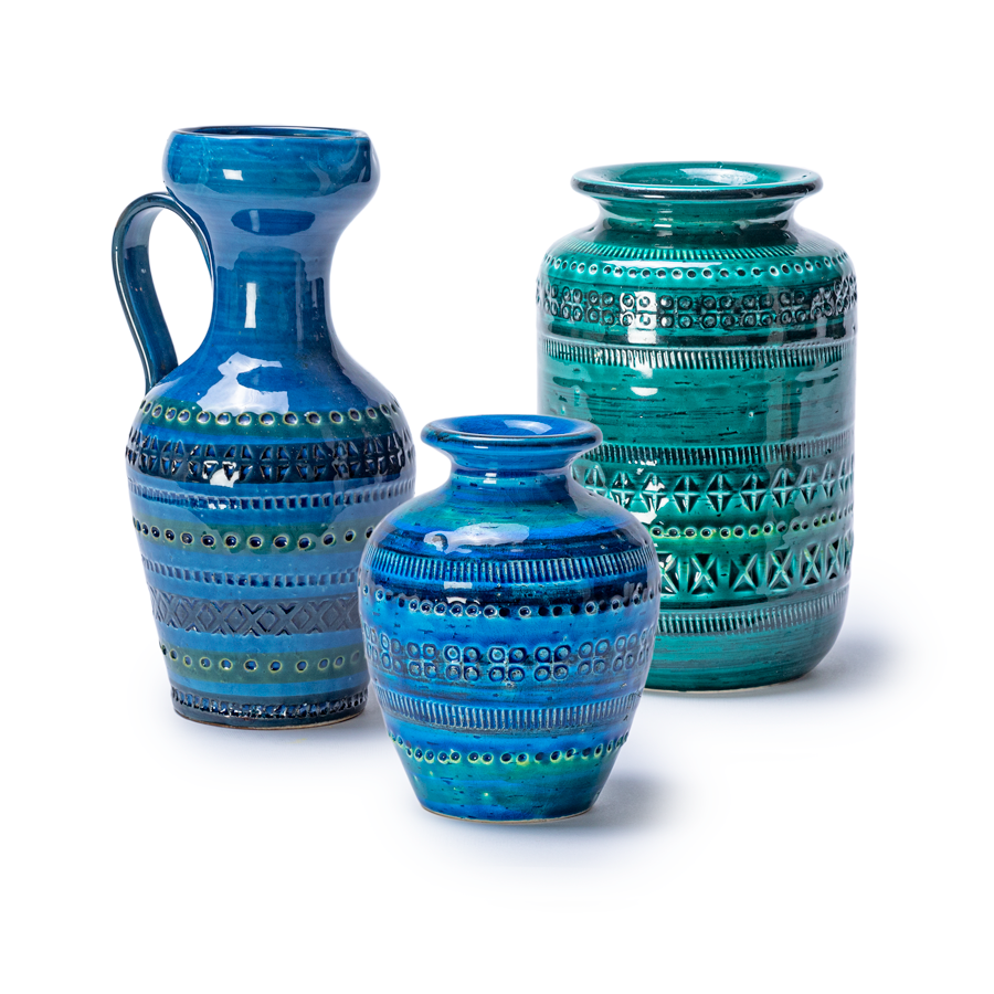 Blue Italian Bitossi Vase, by Flavia Montelupo