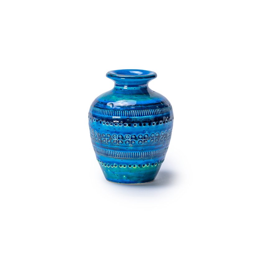 Blue Italian Bitossi Vase, by Flavia Montelupo