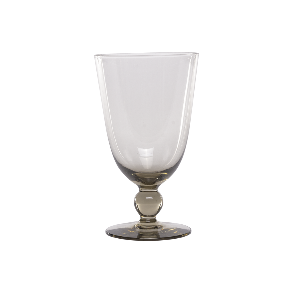 Vintage Smoked Green Water Goblets - Set of 10