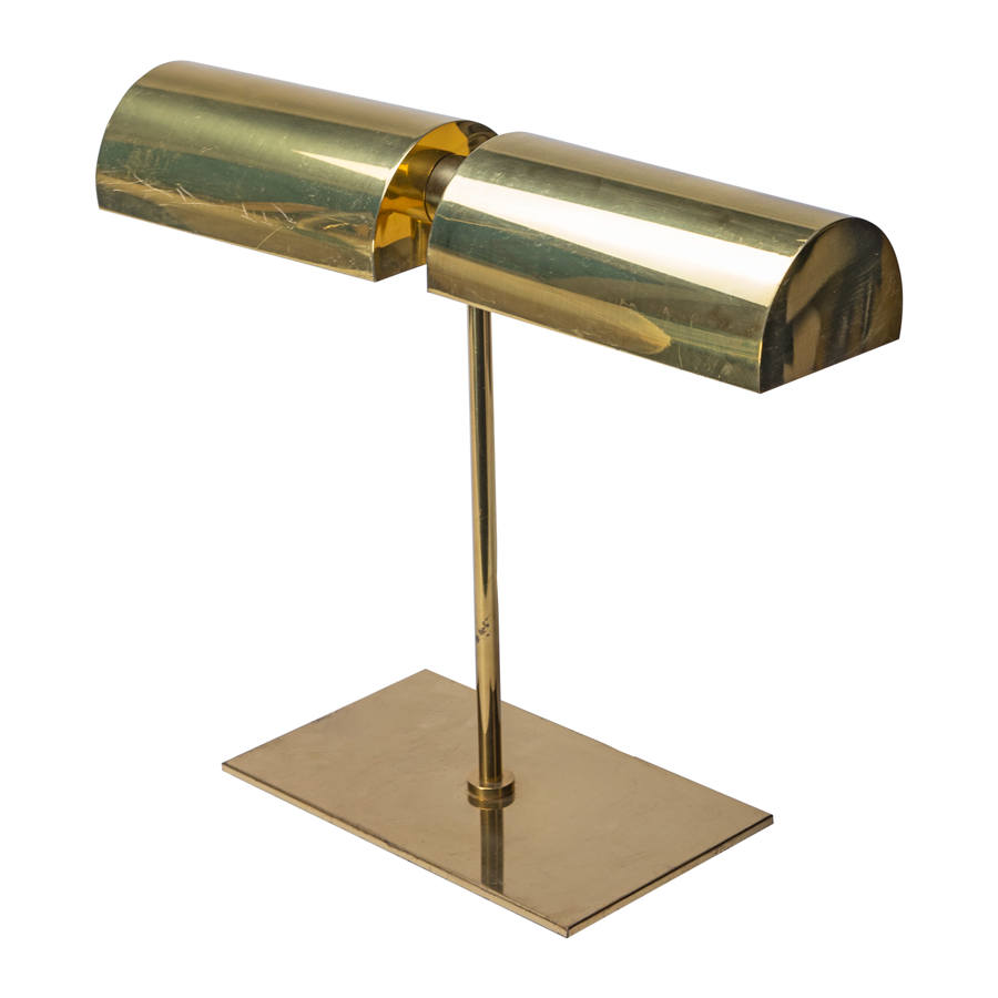 Double Barrel Brass Desk Lamp