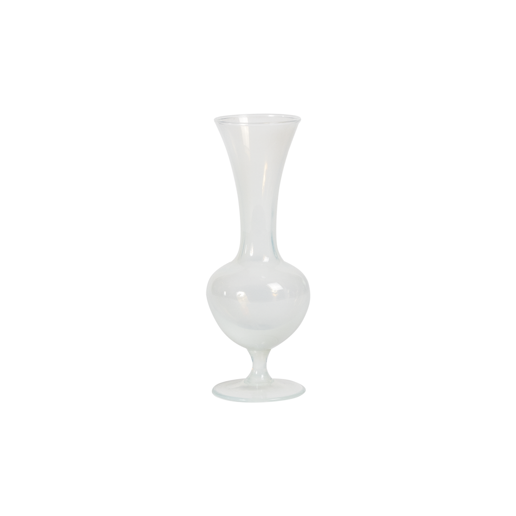 White Opaline Pedestal Vase